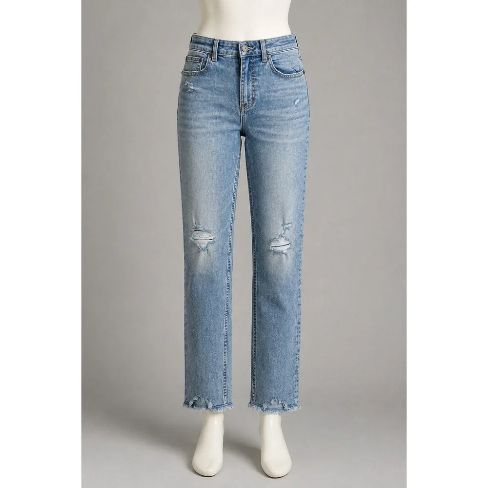 Gap Kids Sky High Skinny Ankle Jeans Light Wash Distressed Blue Size 16 NWT